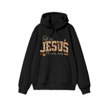 Unisex Fall For Jesus He Never Leaves Print Hoodie