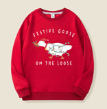 Festive Goose on the Loose Christmas Sweatshirt