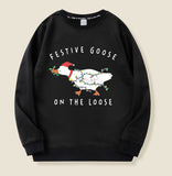 Festive Goose on the Loose Christmas Sweatshirt