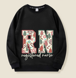 RN Christmas-themed printed sweatshirt