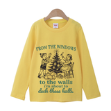 Pink Retro Illustration Christmas Tree Decoration Long-Sleeve T-Shirt