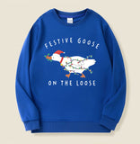 Festive Goose on the Loose Christmas Sweatshirt