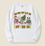 Overstimulated But Festive Opossum Christmas Sweatshirt