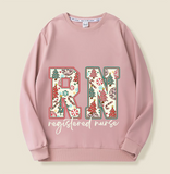 RN Christmas-themed printed sweatshirt